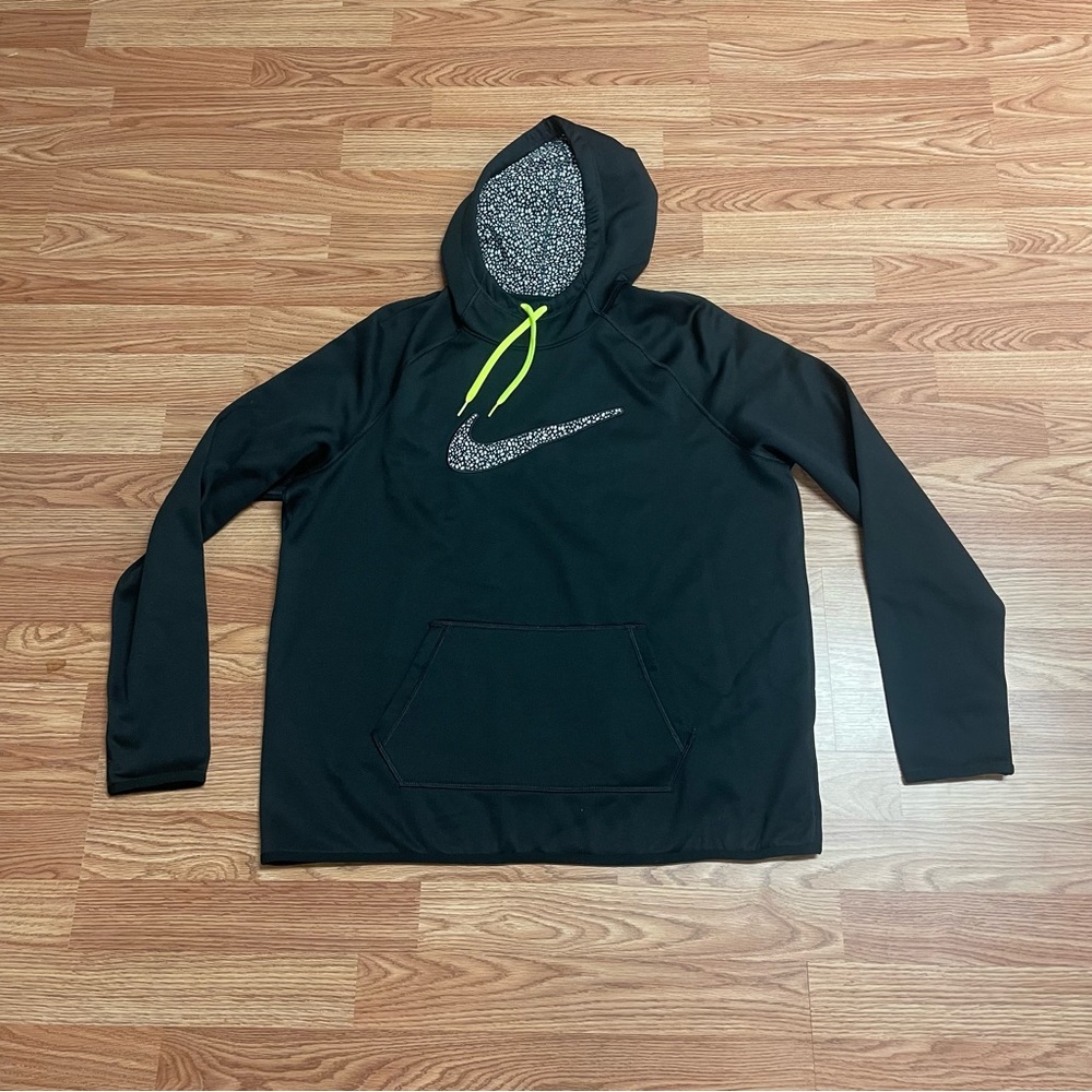 Nike Therma-Fit Women’s Sweatshirt Hoodie Size XL Black Pullover Speckle Swoosh
